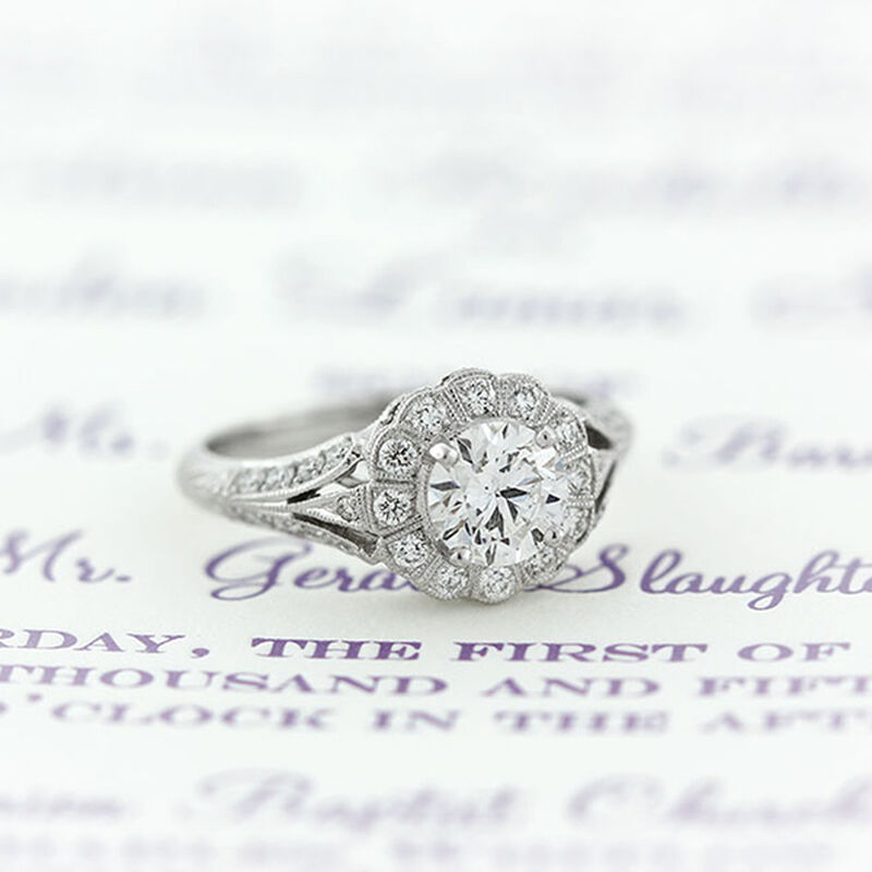 Diamond Engagement Ring 14K image number 5