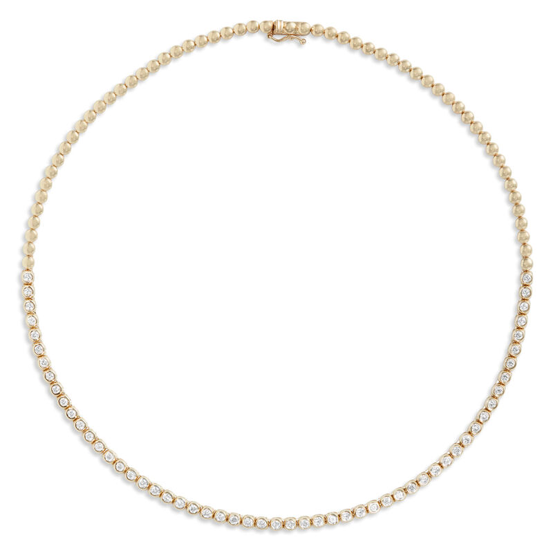 17-Inch Diamond Station Necklace, 14K Yellow Gold image number 0