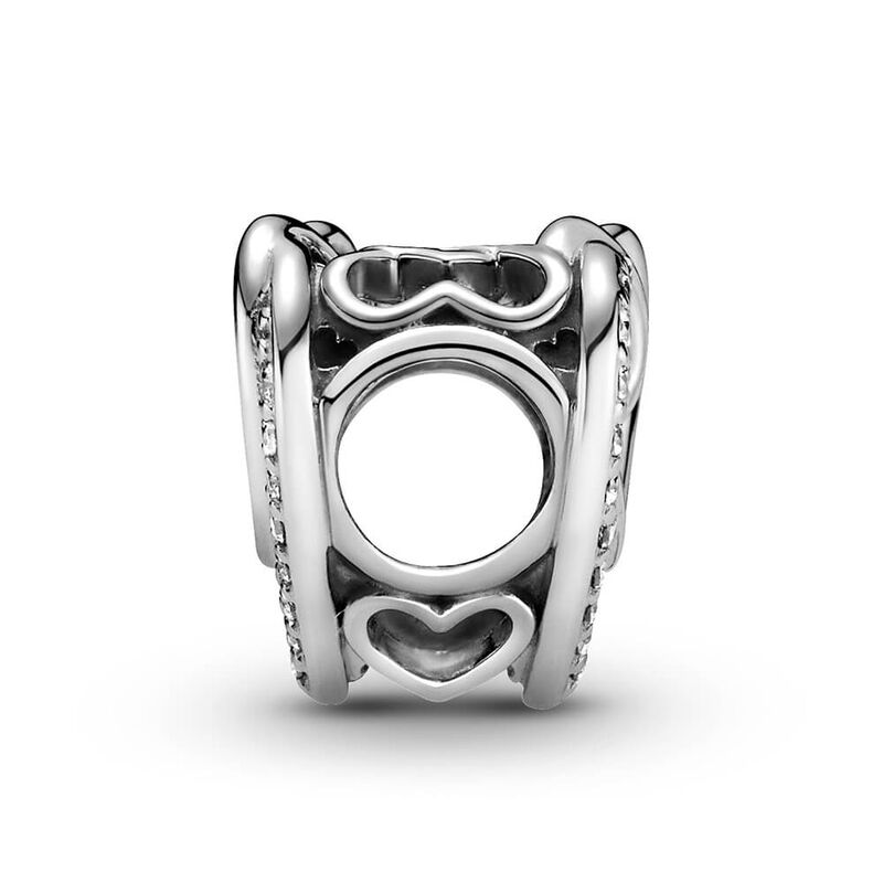 Pandora Sparkling Entwined Hearts Charm image number 3