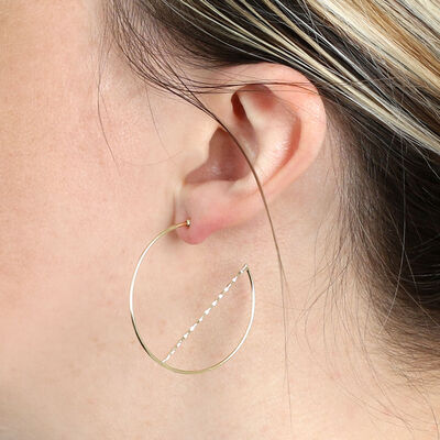 Geometric Hoop Earrings 14K