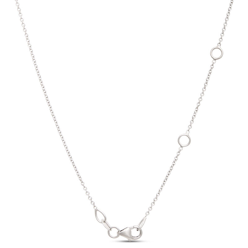 Round Diamond in Graduated Sizes Necklace, 18K White Gold image number 3