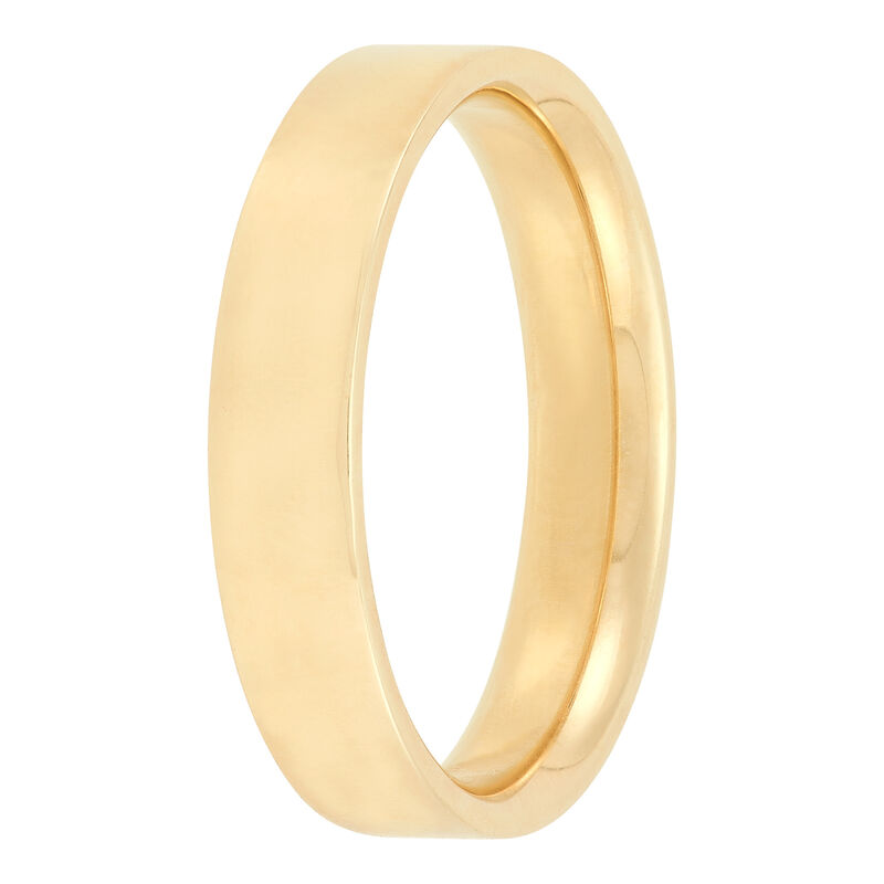 Yellow Gold Polished Pipe Comfort Fit 4mm Band 18K image number 1
