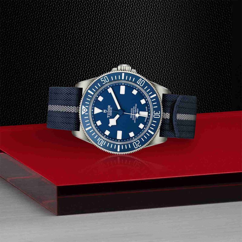 TUDOR Pelagos FXD Watch Titanium Case Blue Dial Fabric Bracelet, 42mm image number 2