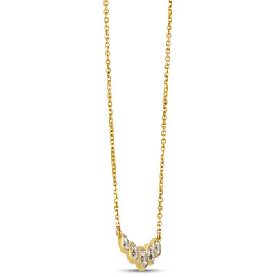Classic Round Diamond Necklace, ⅔ Total Carat Weight, 14K Yellow Gold