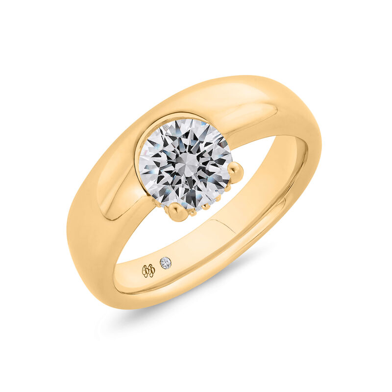 Bella Ponte Half Bezel Engagement Ring Setting, 14K Yellow Gold image number 0