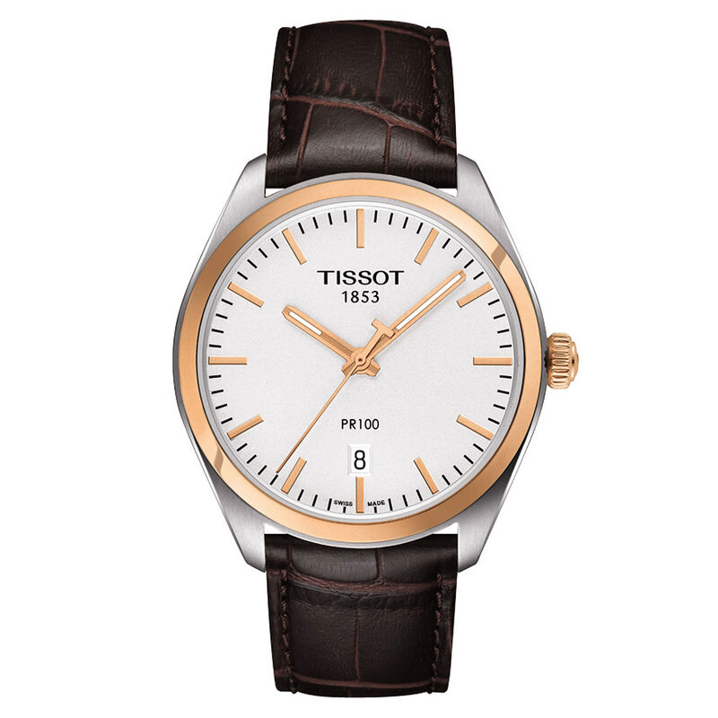Tissot PR 100 Rose PVD Silver Dial Quartz Watch, 39mm image number 0