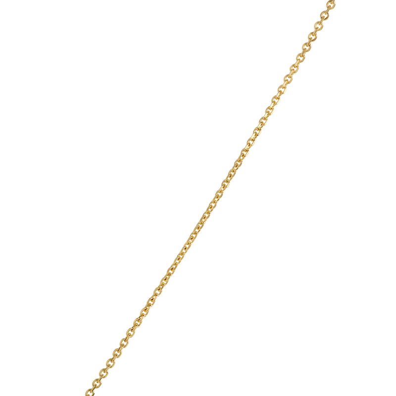 Round Sapphire Diamond Halo Pendant Necklace, 14K Yellow Gold image number 3