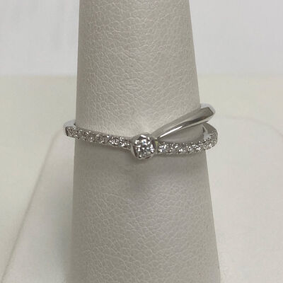 Split Shank Diamond Ring, 14K White Gold