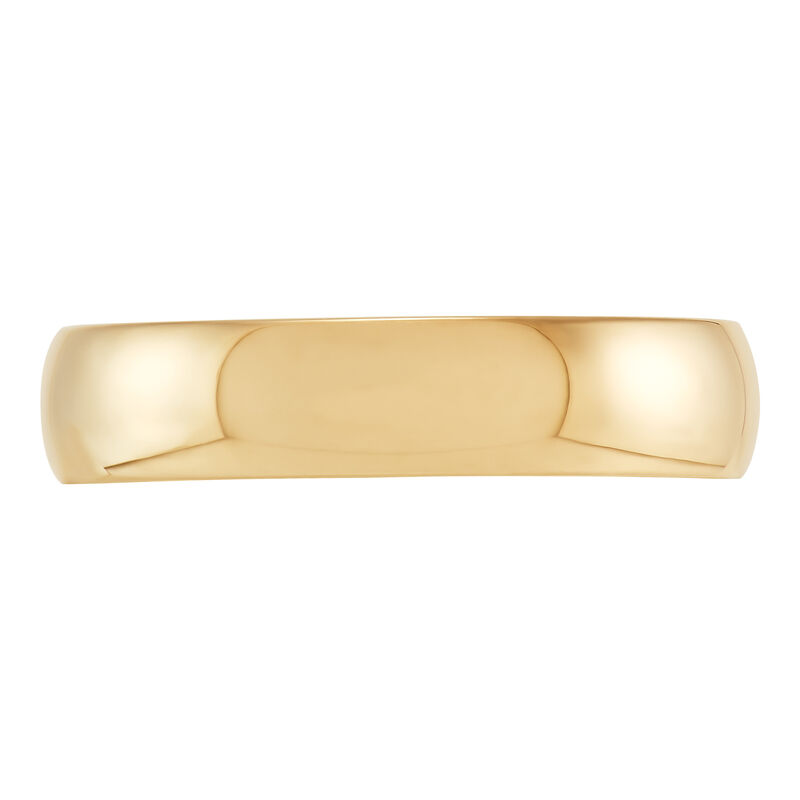 Yellow Gold Polished Rounded Comfort Fit 5mm Band 18K image number 1