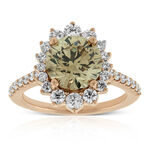 Rose Gold Diamond Ring 18K, Fancy Yellow Brown 3.02 ct. Center