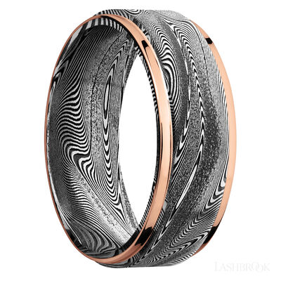 Tightweave with Acid Finish and 14K Rose Gold Inlay