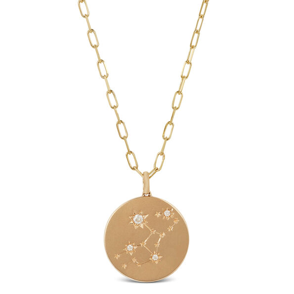 Ikuma Canadian Diamond Virgo Zodiac Necklace, 14K Yellow Gold