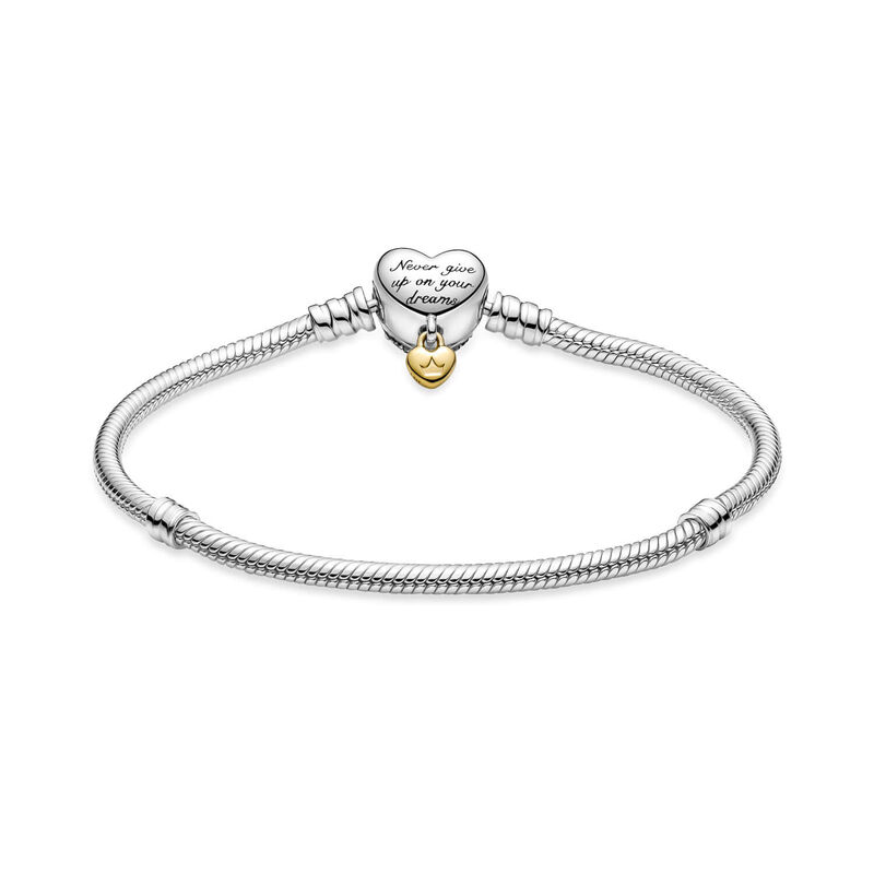 Pandora Moments Disney Heart Clasp CZ Snake Chain Bracelet image number 1