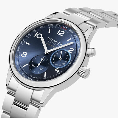 NOMOS Club Sport Neomatik Worldtimer Blue Dial Watch, 40mm