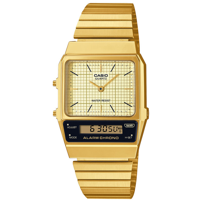 Casio Vintage Yellow Dial Watch, 40.7mm &times; 32.1mm image number 0