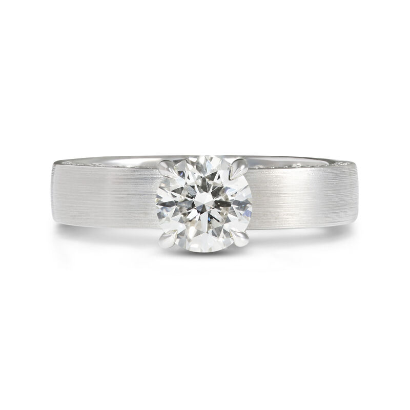 Bella Ponte Round Diamond Engagement Ring, Brushed 14K White Gold image number 3