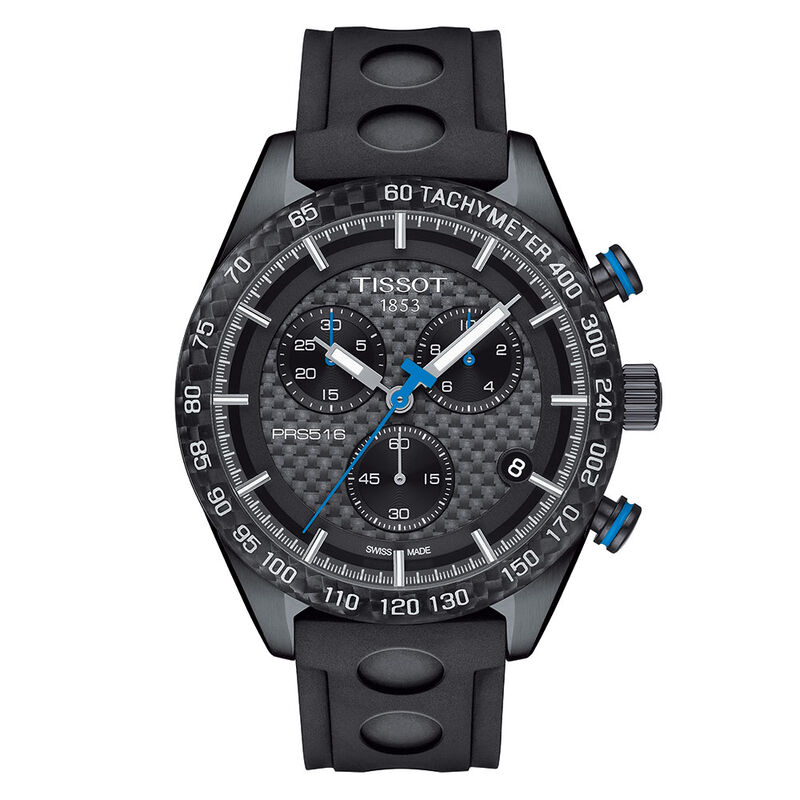 Tissot PRS 516 Chronograph Black Carbon Black PVD Watch, 42mm image number 3
