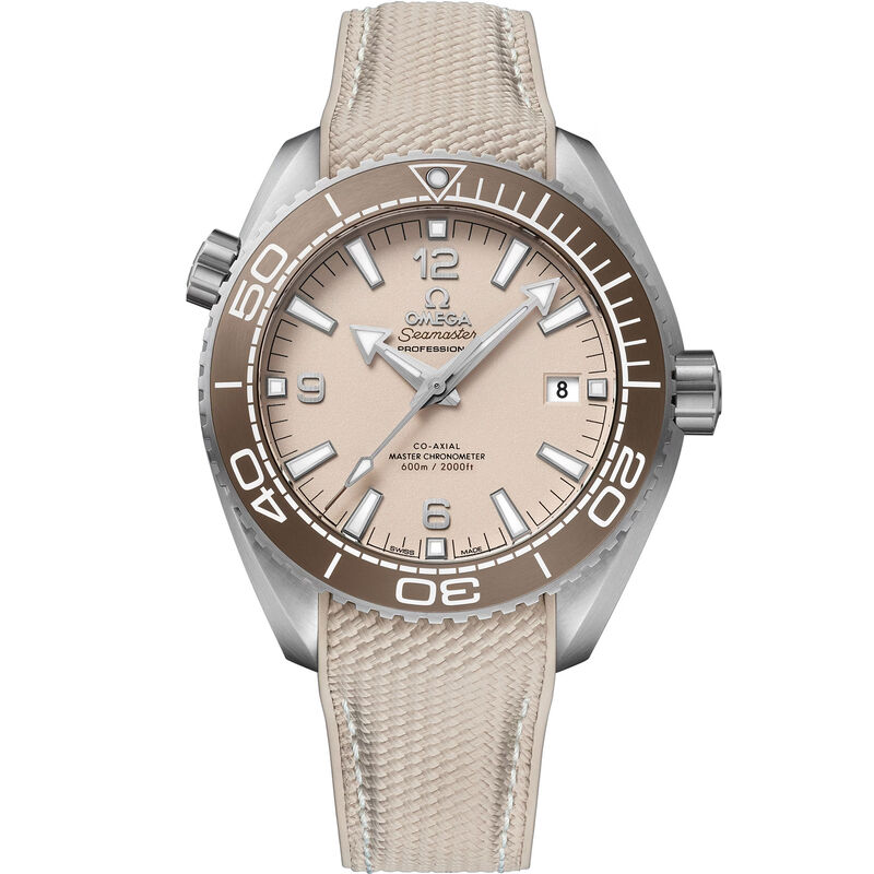 OMEGA Seamaster Planet Ocean 600M Steel on Rubber Strap Linen Dial Watch, 43.5mm image number 0