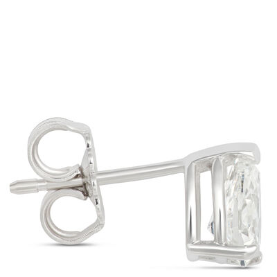 Pear Shaped Diamond Studs, 1 Carat Total Weight, in 14K White Gold