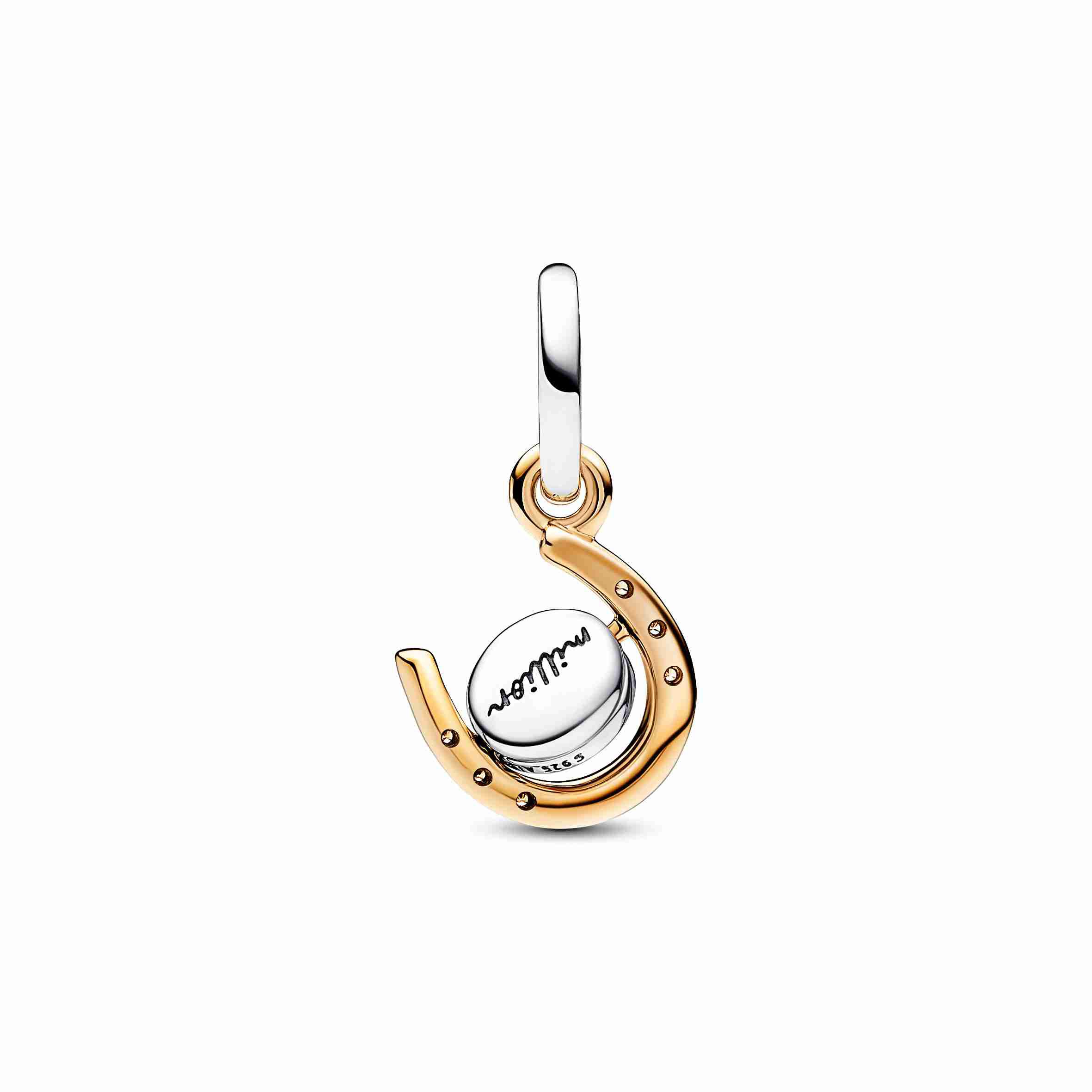 Pandora Two-tone Spinning Disc Horseshoe Dangle Charm
