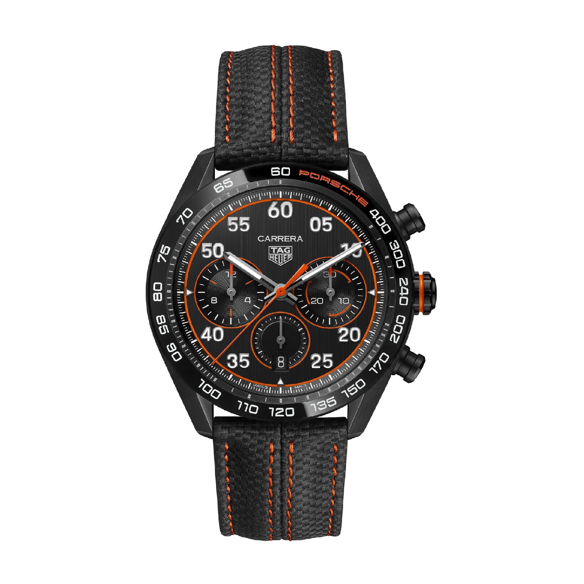 TAG Heuer Carrera Chronograph X Porsche Orange Racing Black Dial