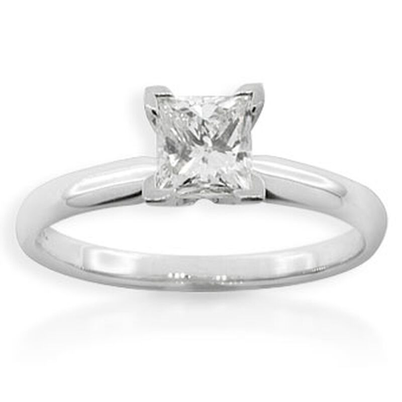 Princess Cut Diamond Solitaire Ring, 14K, 1ct. image number 0