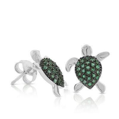 Lisa Bridge Emerald Turtle Stud Earrings