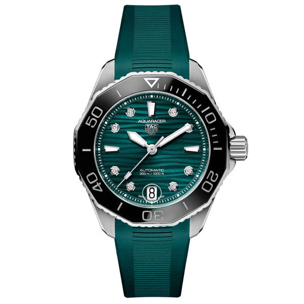 TAG Heuer Aquaracer Professional 300 Watch Steel Case Diamond-Studded Dial, 36mm