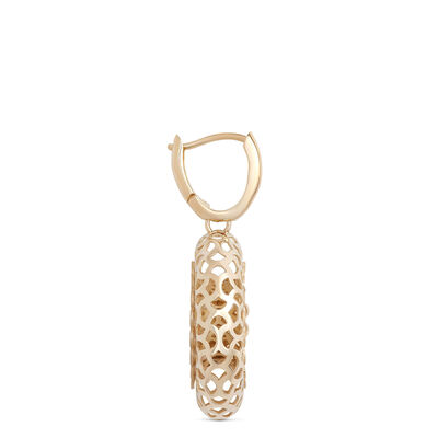 Toscano Lattice Donut Hoop Earrings, 14K Yellow Gold