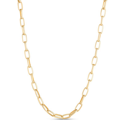 Toscano Oval Link Necklace, 14K Yellow Gold