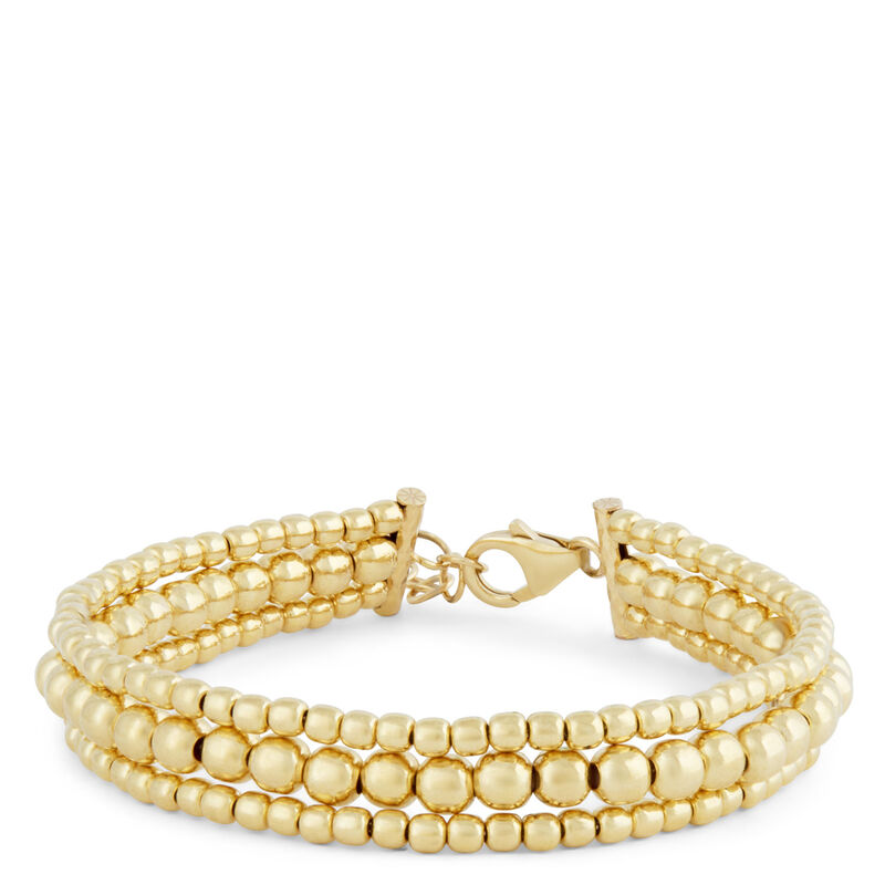 Toscano Beaded Rows Bracelet, 14K Yellow Gold image number 0