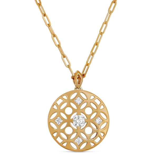 Ben Bridge Signature Diamond Pendant Necklace on Paperclip Chain, 18K Yellow Gold