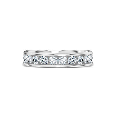 Classic Round Diamond Anniversary Band, 1 Carat Total Weight, 14K White Gold