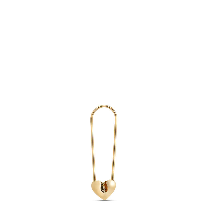 Heart Shaped Pin Hoops, 14K Yellow Gold image number 2