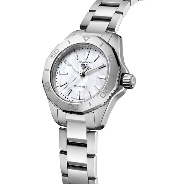 TAG Heuer Aquaracer Professional 200 Watch White Dial Steel Bracelet, 30mm