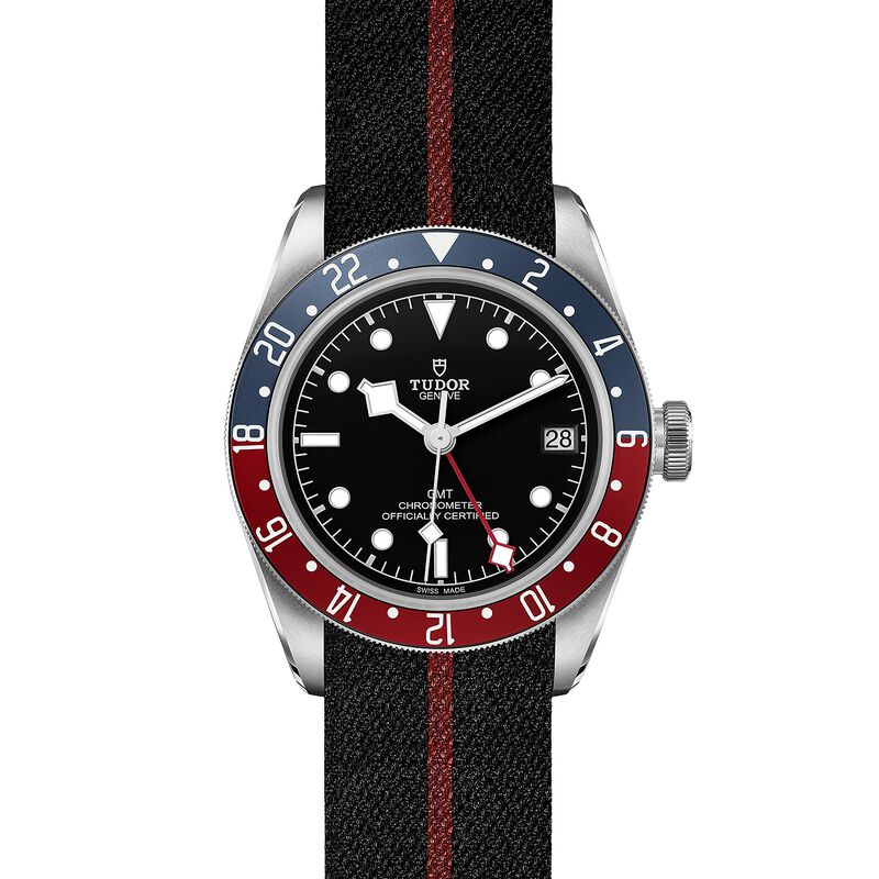 TUDOR Black Bay GMT Watch, Steel Case Black Dial Fabric Strap, 41mm image number 1