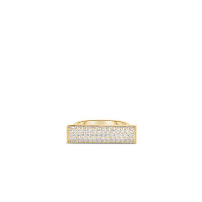 Roberto Coin 18K Yellow Gold Domino Pave Diamond Bar Ring