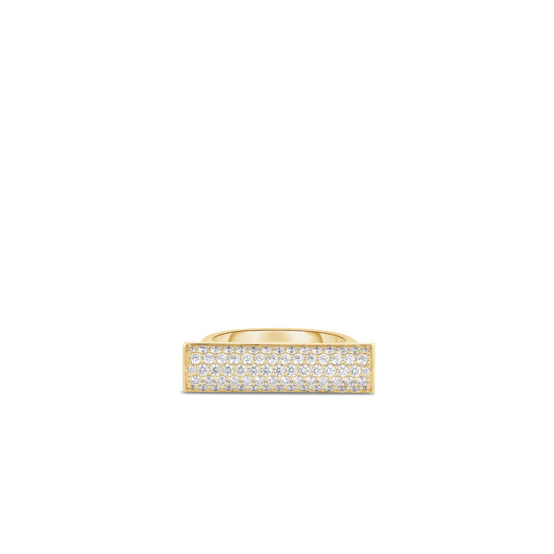 Roberto Coin 18K Yellow Gold Domino Pave Diamond Bar Ring image number 0