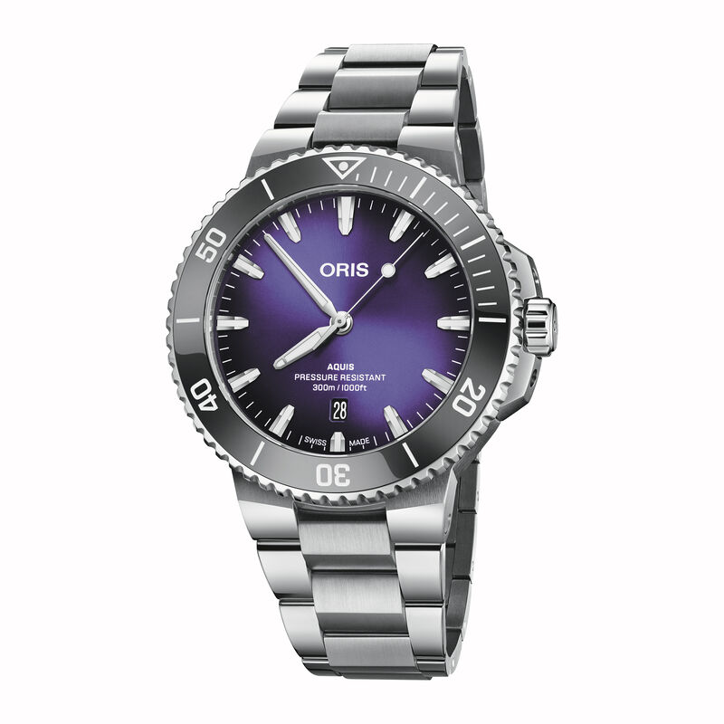 Oris Aquis Date Taste of Summer Purple Dial Watch, 43.5mm image number 0