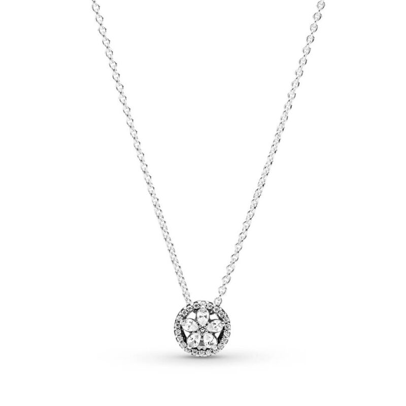 Pandora Sparkling Snowflake Collier CZ Necklace image number 1