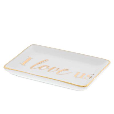 I LOVE US Porcelain Ring Tray