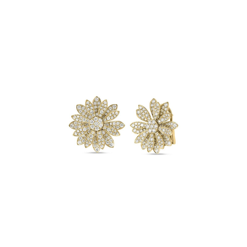 Roberto Coin 18K Yellow Margherita Pav&eacute; Diamond Flower Earrings image number 0