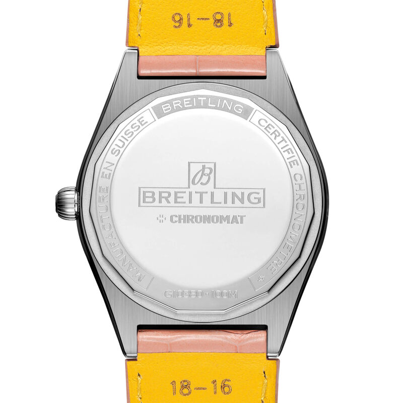 Breitling Chronomat Automatic South Sea Watch Pink Dial Pink Leather Strap, 36mm image number 2