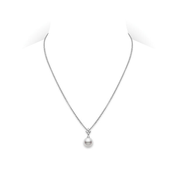 Mikimoto Classic White South Sea Cultured Pearl Necklace, 18K White Gold with Diamond