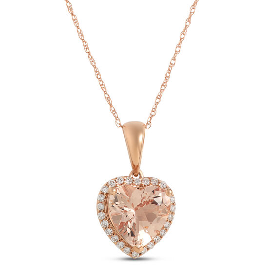 Rose Gold Morganite & Diamond Heart Pendant 14K | Ben ... (556 x 556 Pixel)