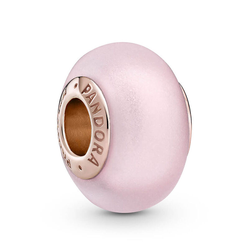 Pandora Matte Pink Murano Glass Charm image number 1