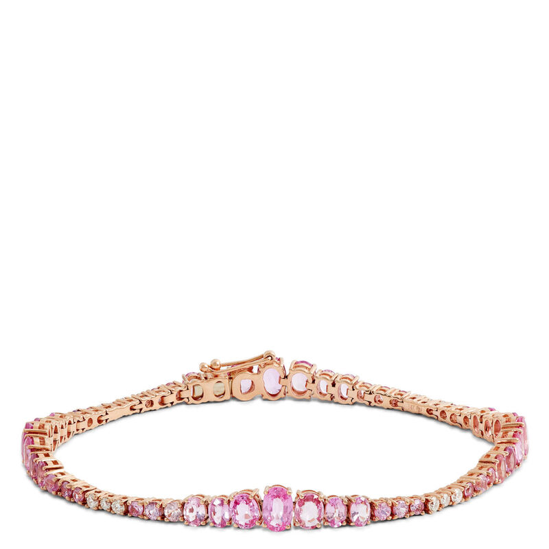 Bezel Milgran Diamond Tennis Bracelet- Pink Gold — J. Sampieri