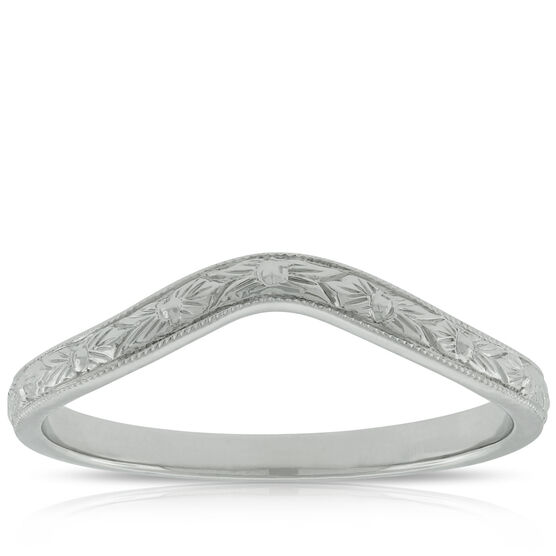 Hand Engraved Band in Platinum