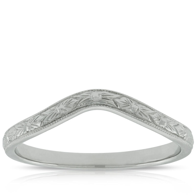 Hand Engraved Band in Platinum image number 0