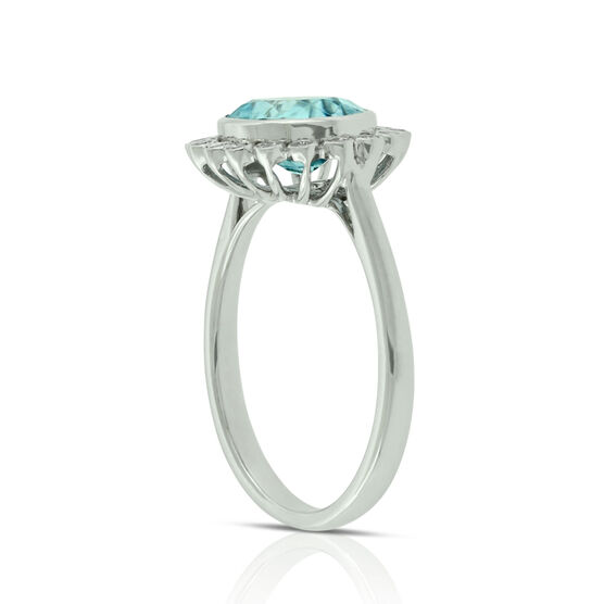 Blue Zircon & Diamond Ring 14K | Ben Bridge Jeweler